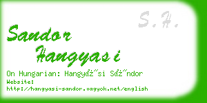 sandor hangyasi business card